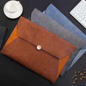 Sac de rangement pour documents de format A4 grande capacité, porte-documents en cuir PU avec boutons, organiseur de bureau professionnel - Product Image 2