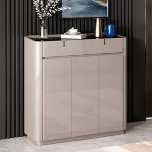 Meuble de salon moderne gris clair brillant avec rangement pour l'organisation de la maison, armoire à chaussures moderne gris clair avec porte - Product Image 2