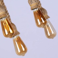 Lampes suspendues rétro Vintage en métal et corde, design industriel décoratif d'intérieur, luminaire décoratif de plafond, style rétro, idéal pour une chambre à coucher