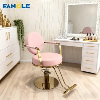 Fauteuil de Barbier Hydraulique Moderne Rose pour Salon de Coiffure Professionnel