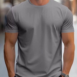 T-shirt da uomo in cotone 100% tinta unita abbigliamento Casual di alta qualità per l'estate 180 grammi di tessuto tinta unita vestiti alla rinfusa - Product Image 4