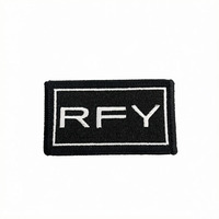 Patch brodé rectangulaire noir haute densité TAJIMA, personnalisable avec logo, à coudre, réfléchissant, pour chapeau et tenue de sécurité, faible MOQ