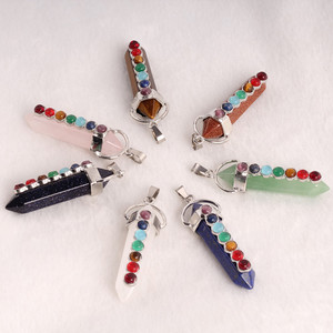 Pendentif en cristal à double pointe pour collier, accessoire spirituel, cristal, 7, sept chakras, pendule - Product Image 2