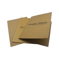 Carpeta de Presentación Premium Eco-Chic Minimalista con Cubierta de Papel Kraft Impresa con UV, Ranura para Tarjetas de Visita, Promoción OEM, Marca Moderna