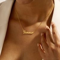 Collier ras de cou en acier inoxydable plaqué or MW, bijoux fantaisie, pendentif personnalisé avec nom, cadeau d'anniversaire pour femmes