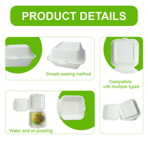 Caixa Moderna para Almoço de 6 Polegadas em Bagaço de Oliveira Verde, Biodegradável e Compostável, Embalagem para Fast Food e Viagem, Caixa para Hambúrguer - Product Image 6