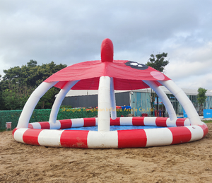 Tùy chỉnh PVC không khí chặt chẽ Inflatable Vòng hồ bơi với Lều Inflatable hình chữ nhật hồ bơi với nơi trú ẩn cho bán - Product Image 4