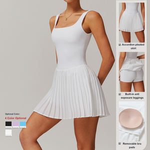 في الهواء الطلق تنفس الرياضة المرأة اليوغا اللياقة البدنية التنس تنورة وهمية قطعتين اللياقة البدنية مطوي تنورة اللباس الرياضي مع جيوب - Product Image 3