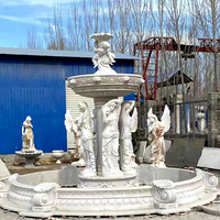 Célèbre BLVE extérieur décoratif pierre sculpté à la main femme Statue marbre fontaine jardin à vendre