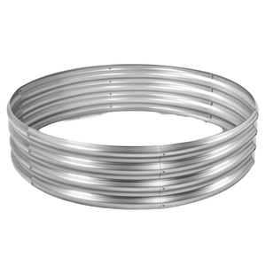 Jardinière surélevée moderne en acier inoxydable galvanisé, auto-arrosante, ronde, grande, modulaire, pour la décoration intérieure - Product Image 1