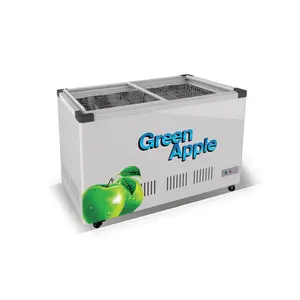 Commercial Fridge Semi Vertical Round Island Freezer Multideck Supermarket Open Display Chiller Fruit Refrigerator
