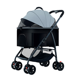 Passeggino pieghevole e comodo a 4 ruote <span class=keywords><strong>per</strong></span> animali domestici con carrello rimovibile <span class=keywords><strong>per</strong></span> il trasporto di animali domestici - Product Image 2