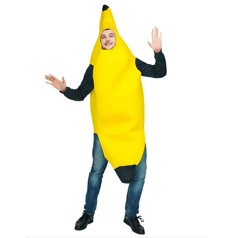 Halloween divertente frutta banana cosplay tuta per adulti carnevale costume uomo e donna mascotte Banana Costume