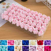 Boîte cadeau de 50 roses de savon réalistes écologiques à trois couches pour petite amie, remise de diplôme, décoration de la maison DIY