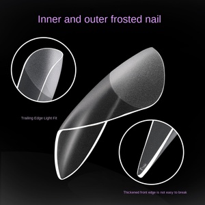 <span class=keywords><strong>Uñas</strong></span> Postizas Transparentes <span class=keywords><strong>de</strong></span> Estilo Semi-Mate, 504 Piezas por Caja, Forma Trapezoidal, Estilo Almendra, <span class=keywords><strong>Uñas</strong></span> a Presión - Product Image 4