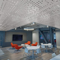Plafonds suspendus décoratifs en aluminium perforé à clips, vente chaude, faux plafond en métal 600*600