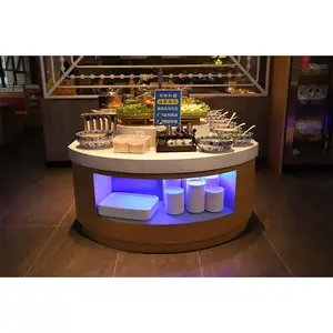 Exibição refrigerada comercial do refrigerador da barra de salada da barra de salada da bancada da estação de preparação de condimentos