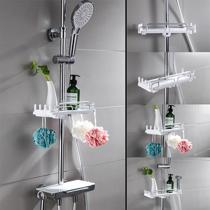 Étagère d'angle télescopique et extensible pour salle <span class=keywords><strong>de</strong></span> bain, panier <span class=keywords><strong>de</strong></span> douche suspendu, organisateur <span class=keywords><strong>de</strong></span> rangement pour rail <span class=keywords><strong>de</strong></span> douche - Product Image 4
