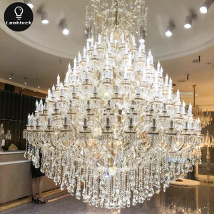 Maria Theresa Luxe Extra Grote Led Kristal Glas Kroonluchters Custom Bruiloft Banket Home Office Hanglampen Vierkant - Product Image 6
