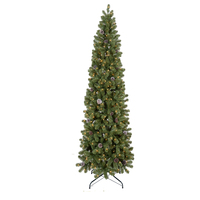 Crayon Arbre de Noël artificiel Pré-éclairé Noël Real Touch 7.5ft Arbre Décoration intérieure et extérieure avec support en métal