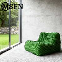Fauteuil Bulle Confortable et Moderne de Designer, en Tissu Italien, pour Salon, Extérieur, Salle à Manger, Luxe, Texturé