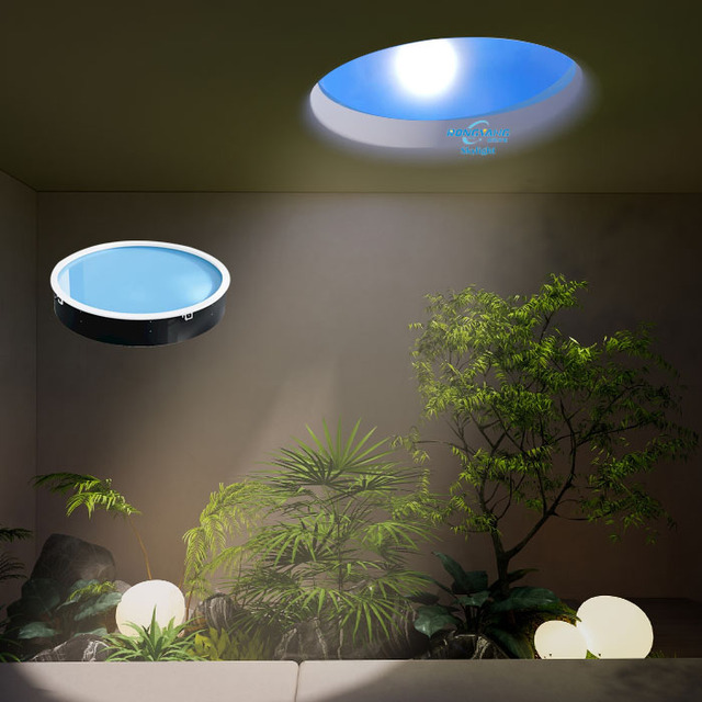 RYOPT Indoor Tuya LED Blue for Sky Ceiling Panel Light Circular Ceiling Skylights Artificial Sun Design Industrial Style PC