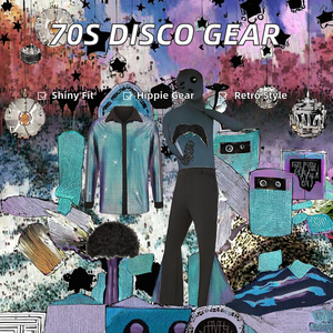 Costume d'Halloween hippie <span class=keywords><strong>des</strong></span> années 1960-1970 pour adultes, tenue de <span class=keywords><strong>chanteur</strong></span> disco pour homme, tenue brillante, pantalon pattes d'éléphant, costumes de jeu - Product Image 2