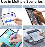 Stylet métallique haute précision 2-en-1 compatible avec les écrans tactiles des tablettes iPhone et Android, toutes couleurs