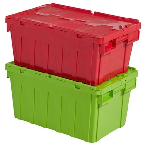 Caja de Plástico de Polipropileno de 55L, 600X400X355mm, para Almacenamiento y Transporte de Frutas y Verduras, con Tapas Adjuntas - Product Image 3