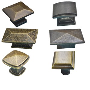 Furniture Handle And <b>Knob</b> Zinc Alloy Square Drawer Hardware Antique Style Durable Traditional Design - Product Image 1