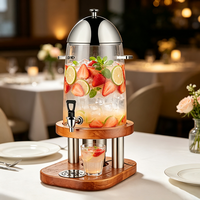 Distributeur de boissons en acier inoxydable FLEY avec base chauffante électrique, couvercle en dôme et robinet pour hôtel, buffet, restaurant, service de traiteur