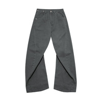 Salopette décontractée en coton délavé style rétro américain, taille élastique, coupe mi-haute, nouvelle collection hiver 26, motif Machete 3D
