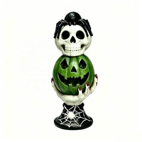 Kunden spezifische Halloween Kürbis Laterne LED Innendekoration mit gruseligen Ornamenten und leuchtendem Logo Solar Ornamente