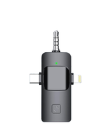 Microphone Lavalier Portable Sans Fil 2.4GHz 3 en 1, 1 Émetteur 2 Microphones pour Enregistrement, Compatible Type-C pour Téléphone