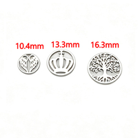 1 pièce Breloques rondes en acier inoxydable tendance pour la fabrication de bijoux et de pendentifs de collier