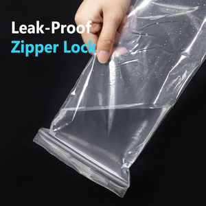 Clear <b>Plastic</b> Zipper <b>Bags</b> 5x12 Inch 2.5 Mil Leak Proof Food <b>Storage</b> Multipurpose <b>Bag</b> Pack Of 100 - Product Image 1