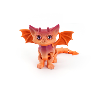 3D in tưởng tượng có cánh mèo rồng, khớp nối thần thoại sinh vật thần thoại đồ chơi, cinderwing Kitten mô hình - Product Image 1