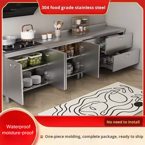 ตู้ครัวสแตนเลส 304 ทั้งหมด ติดตั้งฟรี ตู้เก็บของ<span class=keywords><strong>เตา</strong></span>แบบหนา ตู้ข้างเตาแบบเรียบง่าย รวมอยู่ในตัวเดียว - Product Image 2