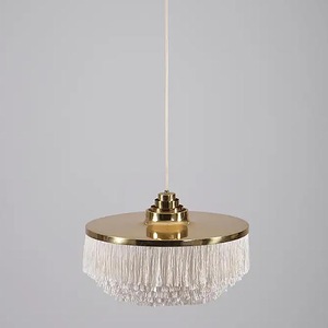 Lustre rond à pompons noir, lampe LED à économie d'énergie, six têtes, pour l'éclairage de la salle à manger à la maison - Product Image 3