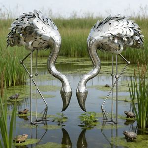Escultura de Flamenco Personalizada en Acero Inoxidable - Decoración de Jardín para Exteriores OEM/ODM para Zoológicos y Paisajismo Acuático - Product Image 5
