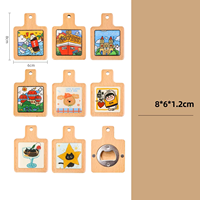Imán de nevera 3D de dibujos animados con abridor de botellas, base de madera, pegatina para refrigerador, recuerdo turístico, regalo de viaje urbano, logotipo personalizado, venta al por mayor