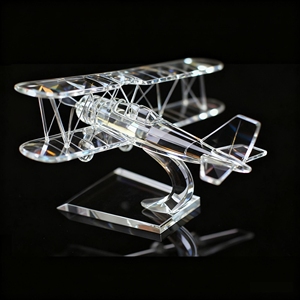 Nórdico creativo hogar transparente cristal avión decoración ornamento moderno Simple modelo habitación <span class=keywords><strong>vino</strong></span> gabinete Decoración - Product Image 6