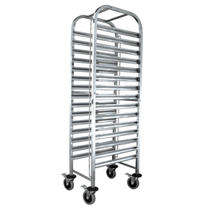 15 परतों स्टेनलेस स्टील खाद्य जीएन ट्राली सेवा गाड़ी बुफे सेवा ट्रे रैक के लिए 1/1 जीएन पैन - Product Image 1