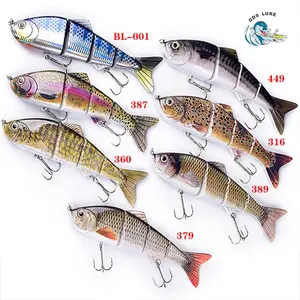 Esche da pesca in plastica dura all'ingrosso 4 segmenti minnow Hard lure multi jointed swimbait