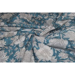 Modern-Inspired Botanical Hand Block Print 100% Cotton Sustainable Fabric India Boho Clothing Fabric Artisan Made <b>Kaftan</b> - Product Image 6