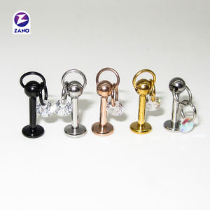 Bijoux de piercing hélix à filetage interne en acier inoxydable plaqué or 316L de la marque <span class=keywords><strong>Zano</strong></span>, cadeau pour enfants pour mariage ou fête de fiançailles - Product Image 6