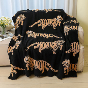 Bắc Âu hiện đại hoa văn phòng siesta khăn choàng 100% Polyester dệt kim len chăn mô hình rắn cho giải trí điều hòa không khí sofa - Product Image 3