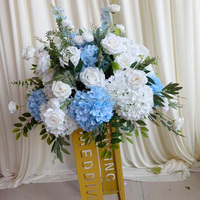 Fleurs artificielles en forme de boule ronde de 50 cm, hortensia bleu résistant à la décoloration, fournitures de décoration de mariage, pour jardin et fête