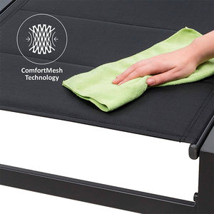 HOMFUL-Chaise Lounge con marco de aluminio, silla reclinable ajustable para patio, <span class=keywords><strong>tumbona</strong></span> para jardín y piscina, color negro - Product Image 5