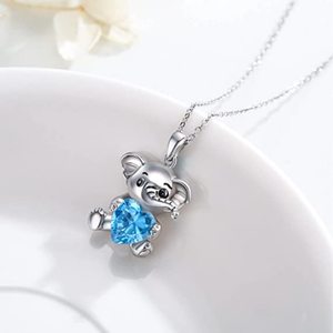 Moda lindo travieso pequeño elefante bluenecklace exquisito elefante abrazo azul CZ juego colgante amante <span class=keywords><strong>amigo</strong></span> regalo - Product Image 4